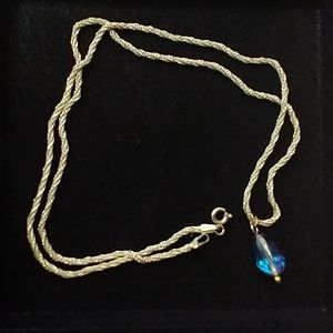 Sterling Silver and Blue Swarovski Crystal